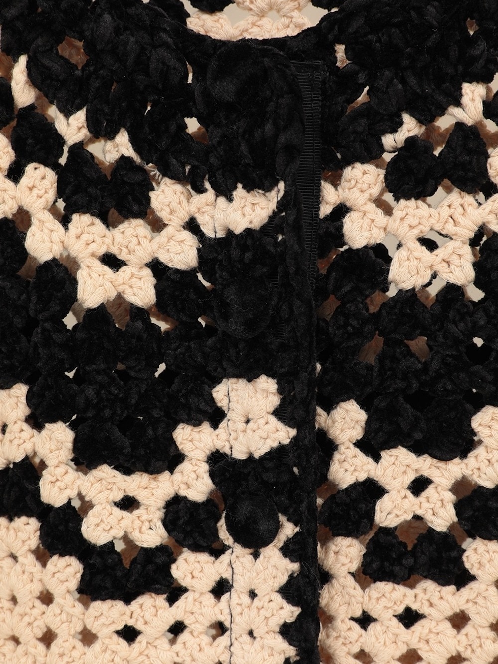 CLANE(クラネ) MALL BORDER HAND CROCHET KNIT CARDIGAN