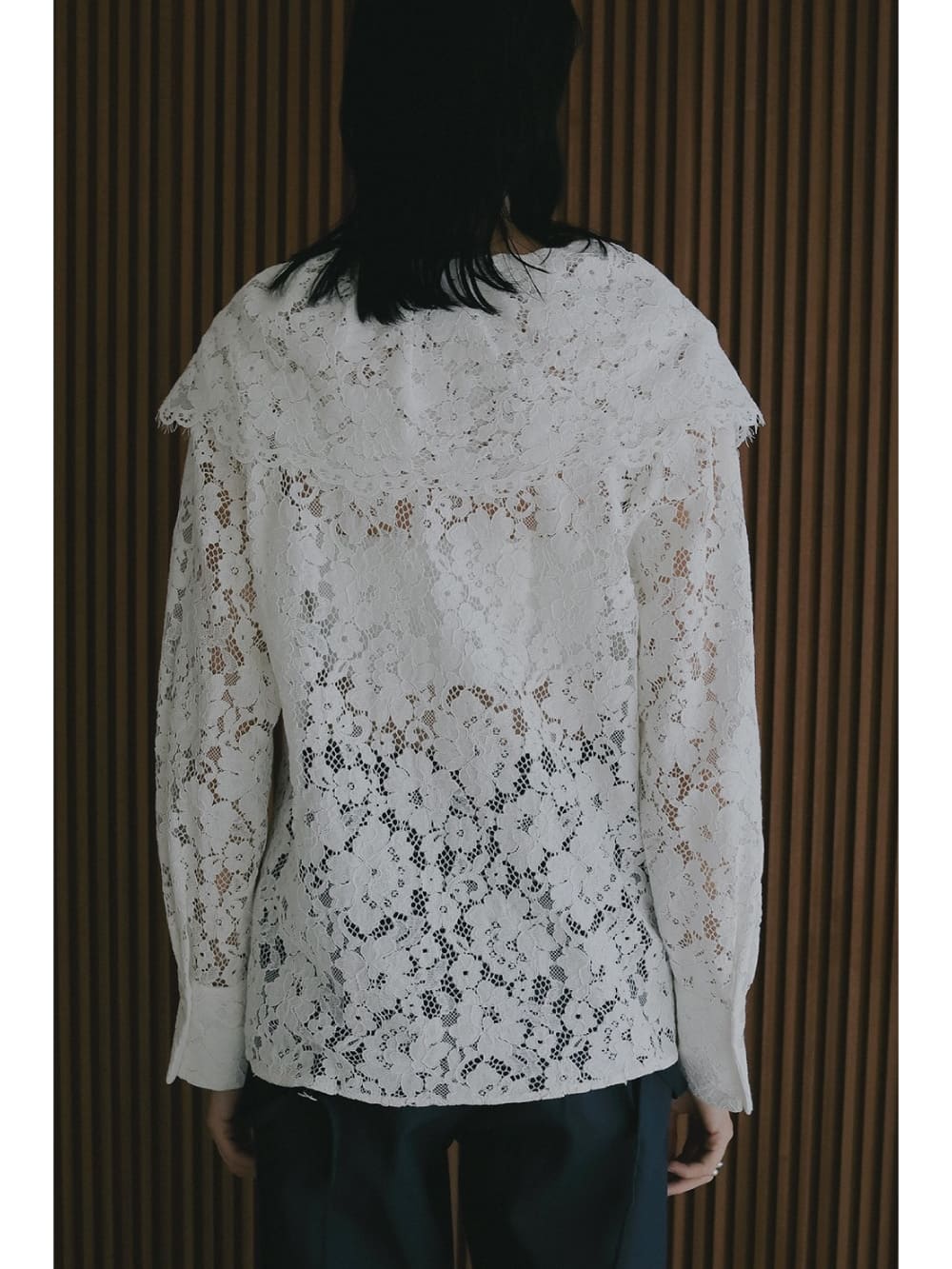 MANOF(マノフ) LACE COLLAR SHIRT