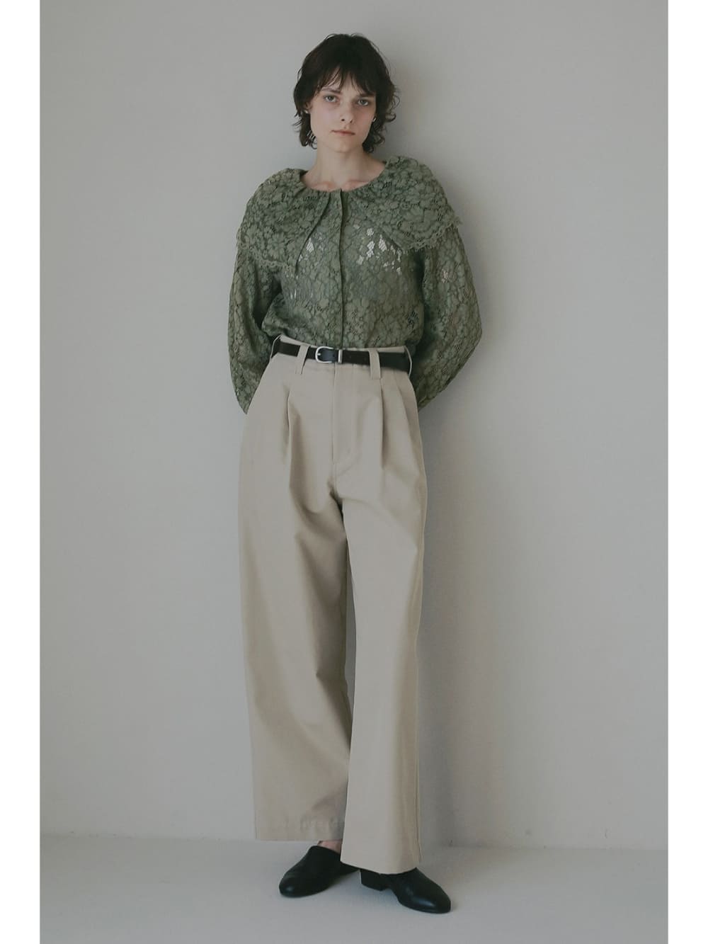 MANOF(マノフ) LACE COLLAR SHIRT