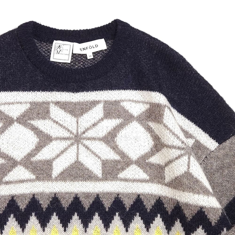 ENFOLD(ե) MIX KNIT PULLOVER