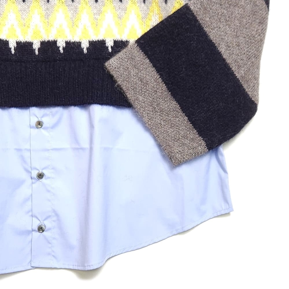 ENFOLD(ե) MIX KNIT PULLOVER
