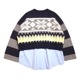 ENFOLD(ե) MIX KNIT PULLOVER