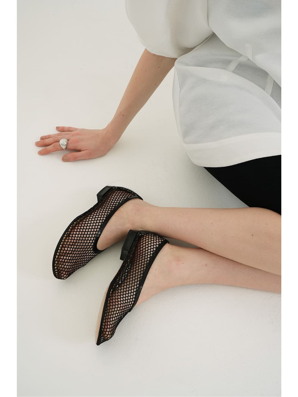 靴 CLANE OBLIQUE TOE FLAT SHOES CLANE(クラネ) MESH OBLIQUE TOE FLAT SHOES - COLDBECK ONLINE