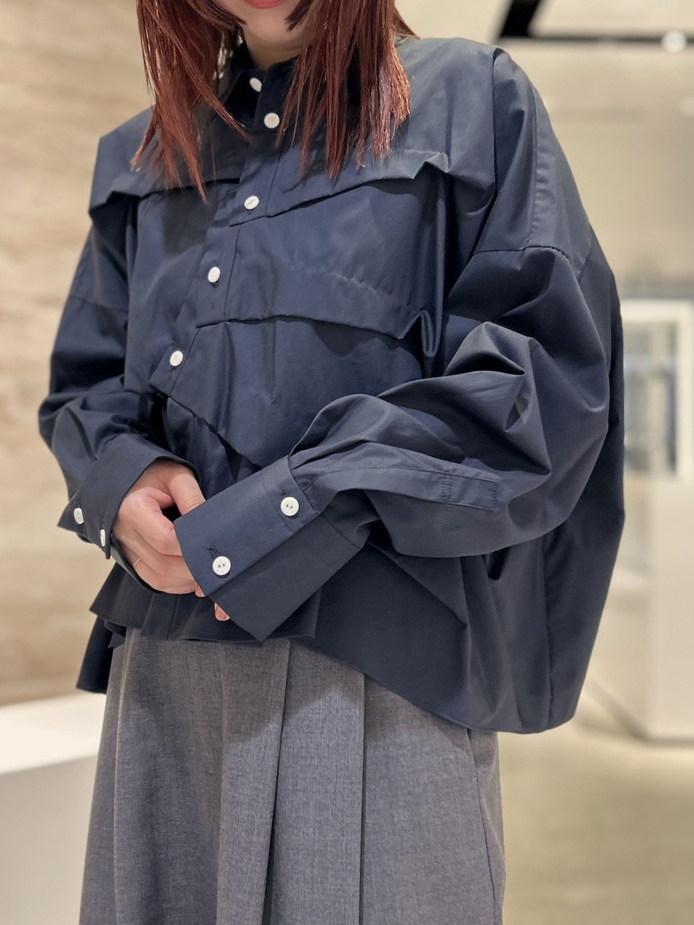 ENFOLD(エンフォルド) TUCK WIDE SHIRT
