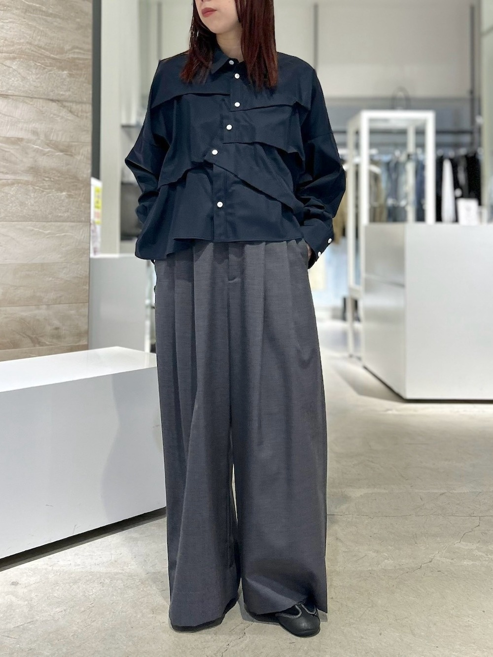 ENFOLD(エンフォルド) TUCK WIDE SHIRT
