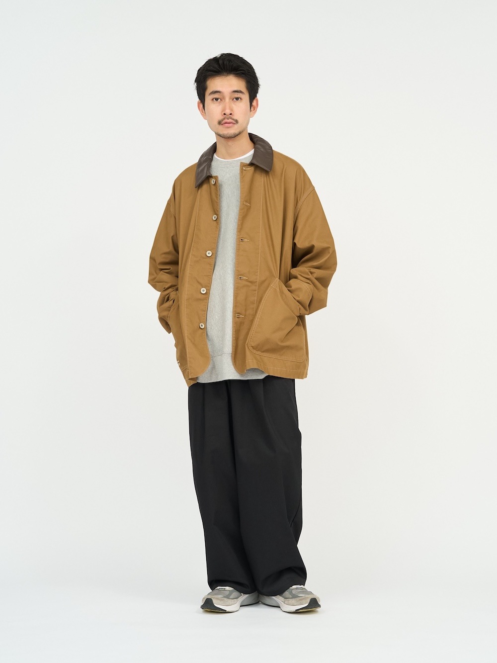 ジャケット・アウター cotton work jacket FreshService(フレッシュサービス) COTTON CANVAS LEATHER COLLAR WORK