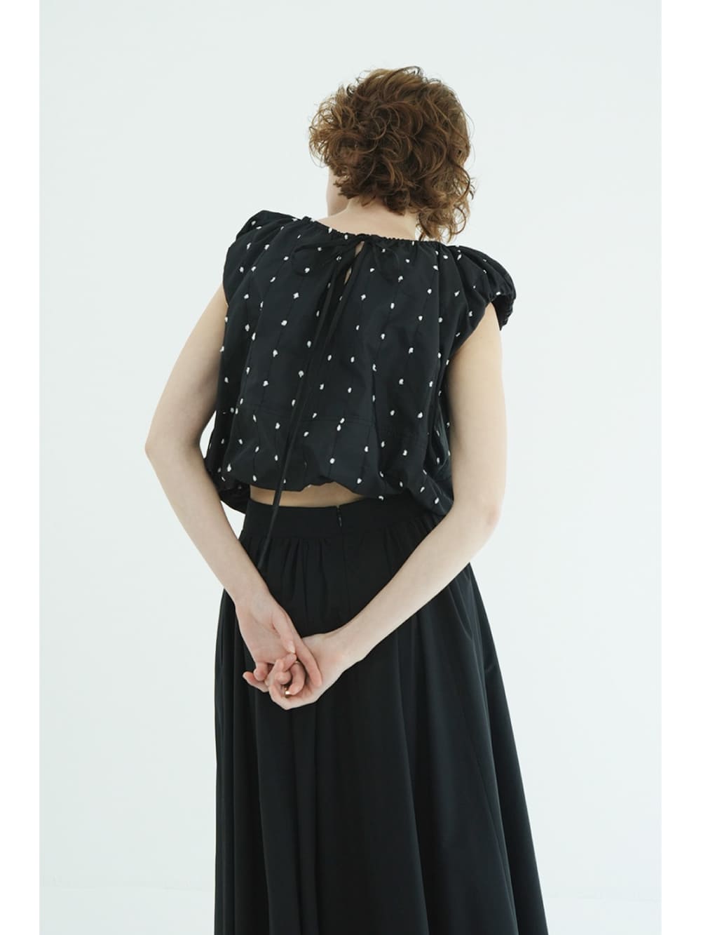 CLANE(クラネ) W FACE DOT SLEEVELESS RIBBON TOPS - COLDBECK ONLINE