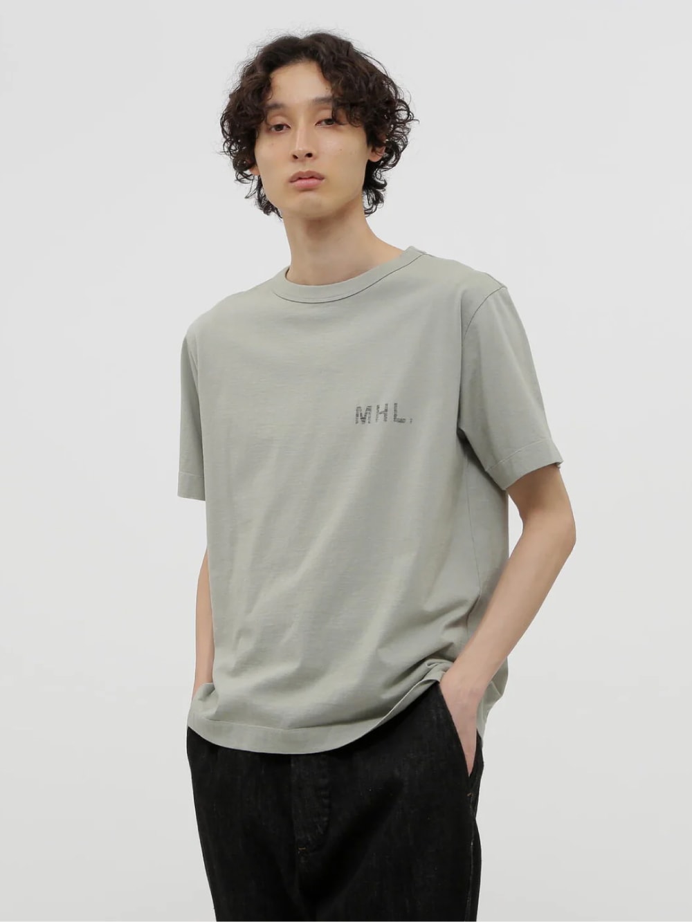 MHL.(エムエイチエル) FADED PRINTED COTTON JERSEY T-SHIRTS