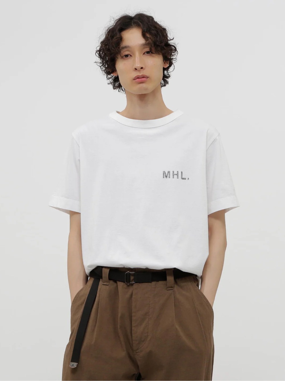 MHL.(エムエイチエル) FADED PRINTED COTTON JERSEY T-SHIRTS