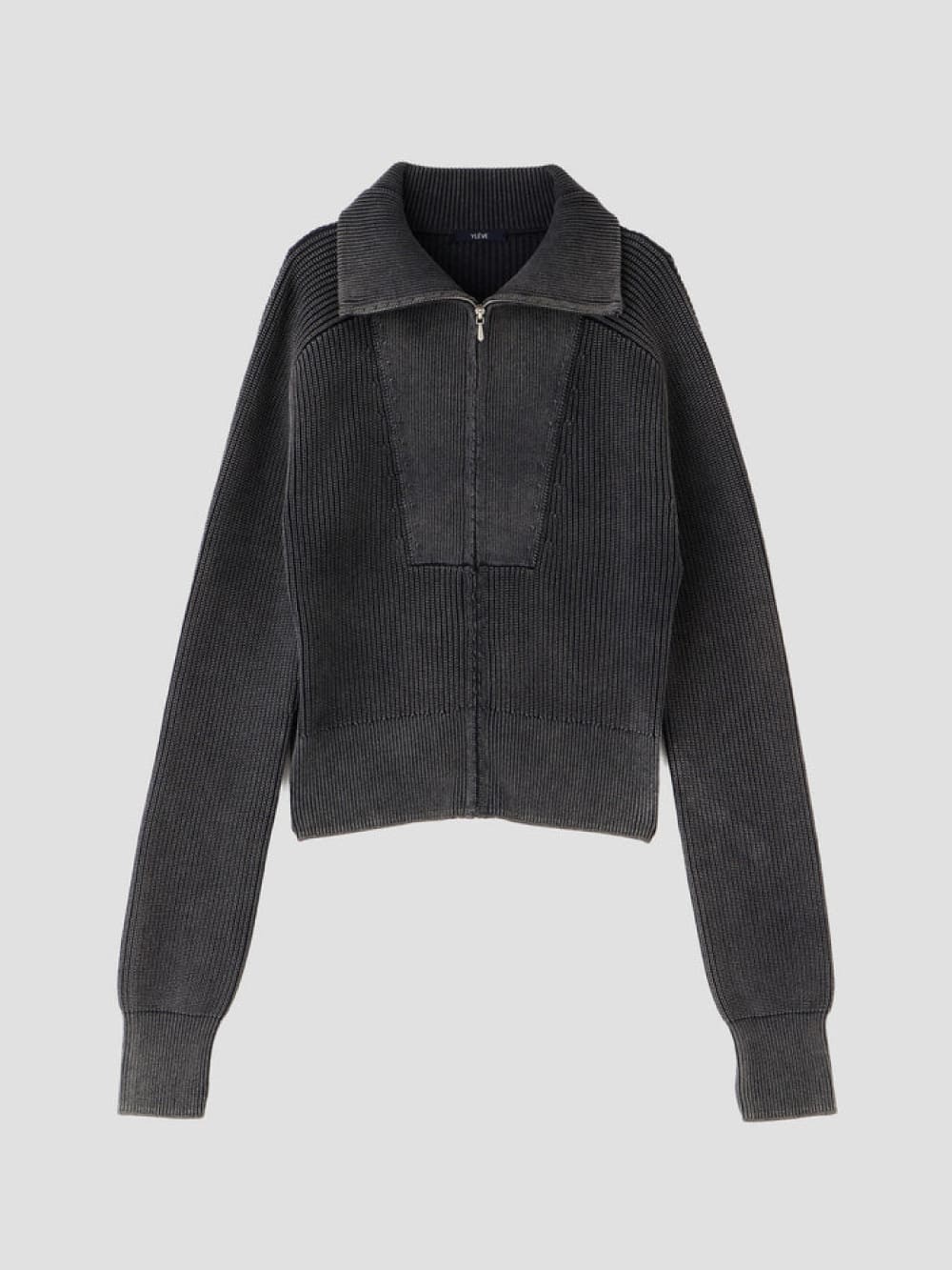 YLEVE(イレーヴ) FADED STONEWASH KNIT ZIP PULLOVER - COLDBECK