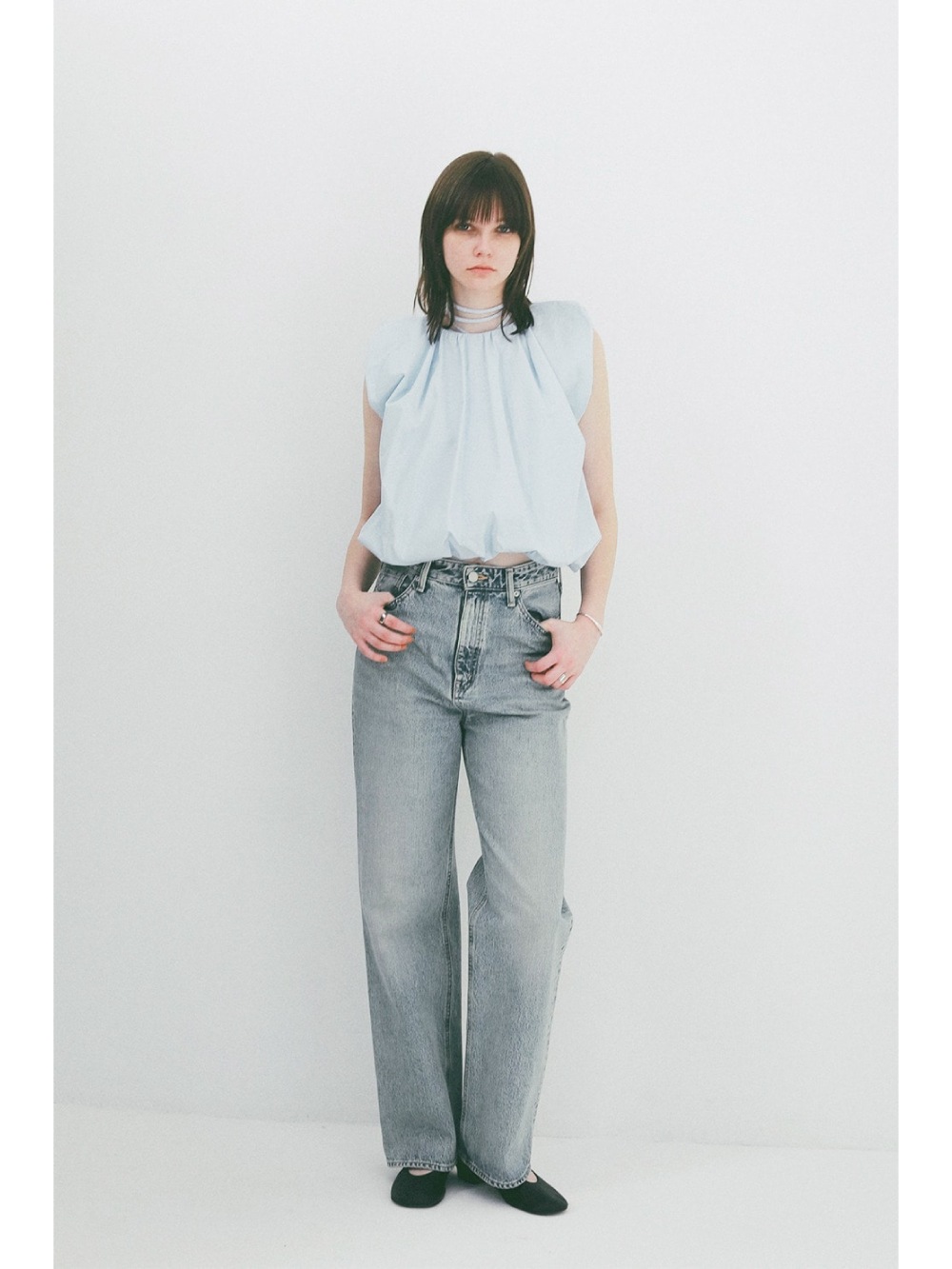 CLANE(クラネ) W FACE BALLOON GATHER RIBBON TOPS - COLDBECK ONLINE