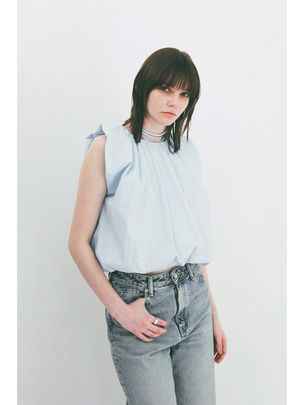 CLANE(クラネ) W FACE BALLOON GATHER RIBBON TOPS - COLDBECK ONLINE