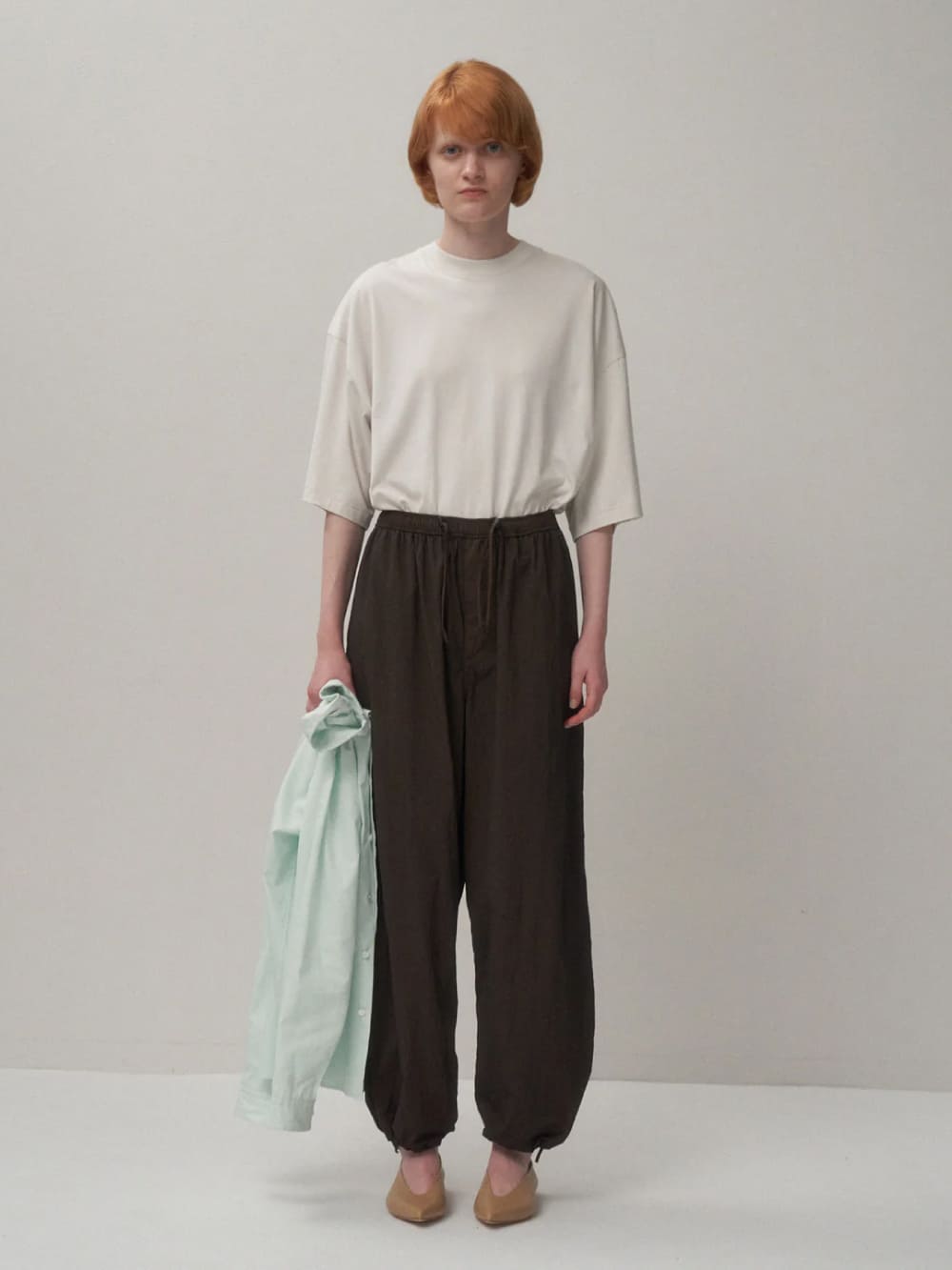 【新品】  ATON / エイトン | SUVIN 60/2 OVERSIZED Tシャツ | 2 | ベージュ | レディース ATON (エイトン) SUVIN 60/2 OVERSIZED S/S T-SHIRT | B'2nd（ビー