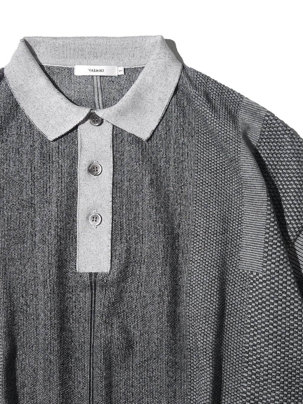 YASHIKI ヤシキUmiiro Knit Polo BLACK 2 YASHIKI / Umiiro Knit Polo | GANKO