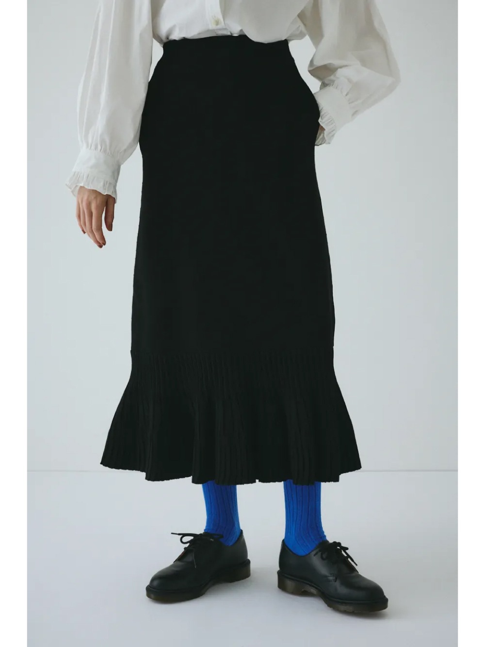 HeRIN.CYE(ヘリンドットサイ) Pleated hem knit skirt