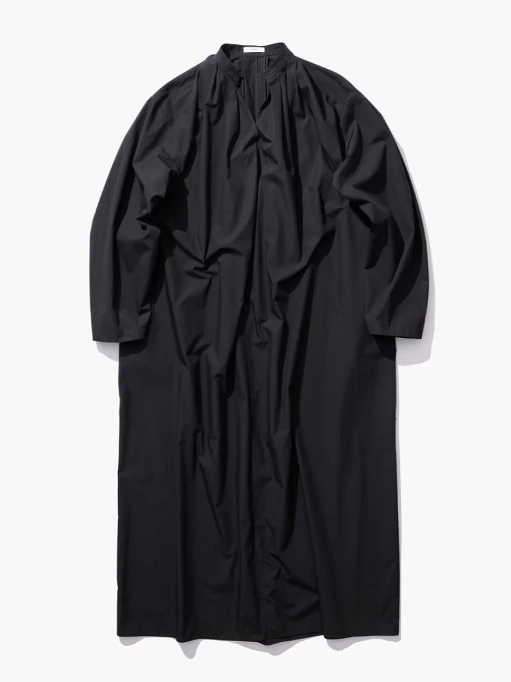 ATON(エイトン) NATURAL DYED COTTON LAWN TUCKED LONG SLEEVE DRESS