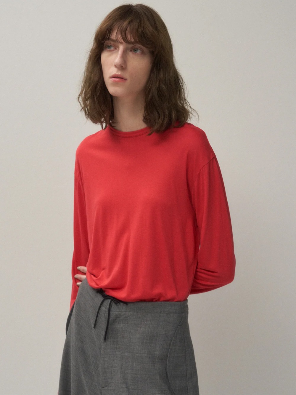 ATON(エイトン) MODAL SILK JERSEY CREWNECK PULLOVER