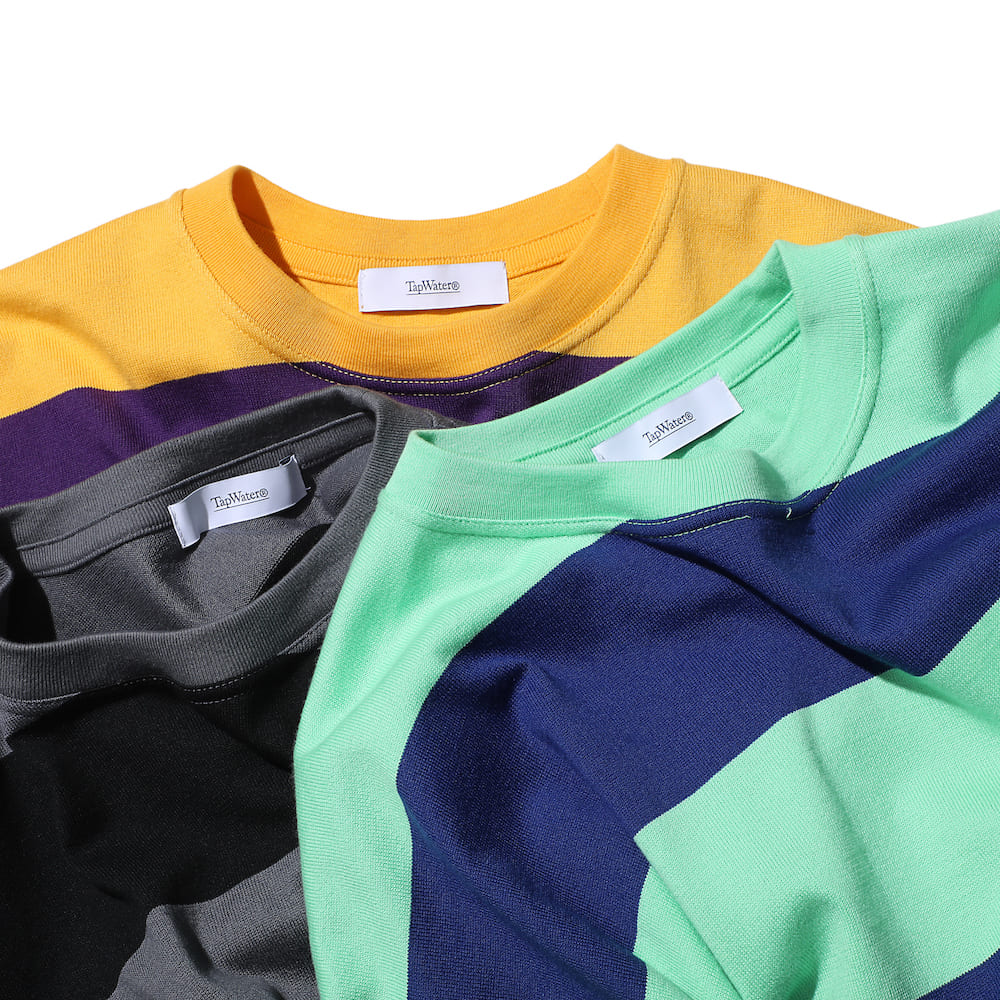 TapWater　ワイドボーダー半袖Tシャツ　タップウォーター SALE】TapWater(タップウォーター) Wide Border S/S Tee