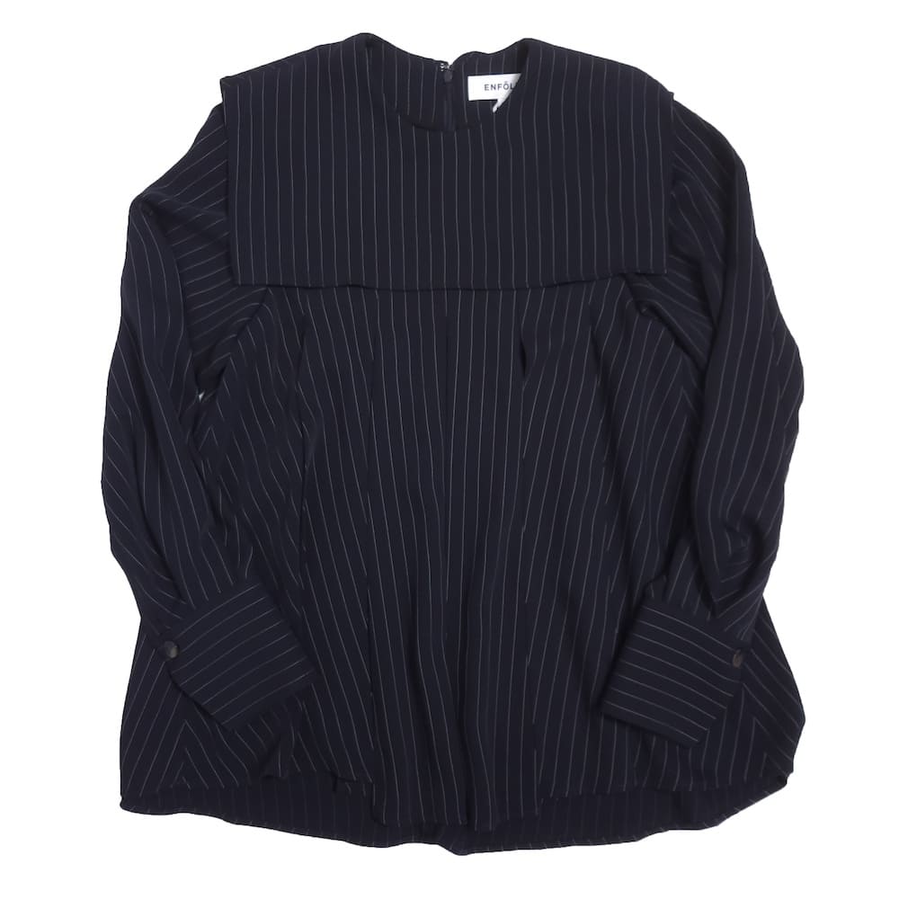 ENFOLD(ե) STRIPE PLEATS PULLOVER