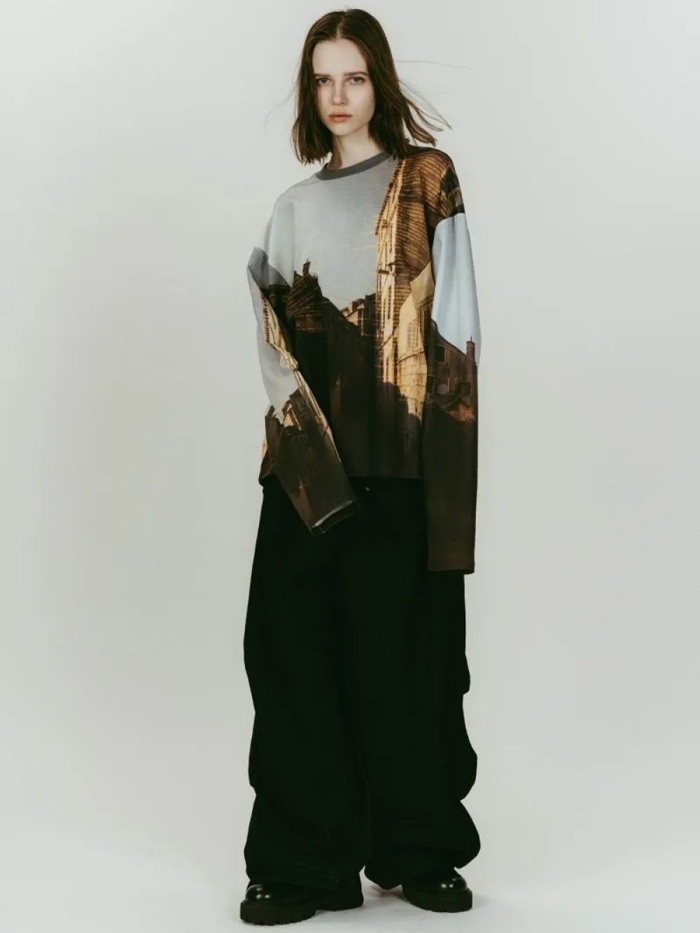 Knuth Marf(クヌースマーフ) scenery print long sleeve tee