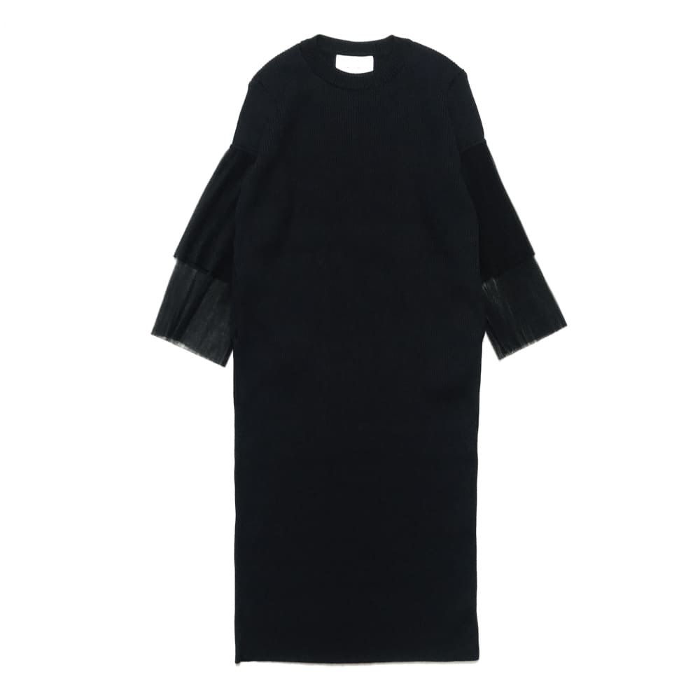 【SALE】AKIRANAKA(アキラナカ) Tiia tulle sleeve knit dress