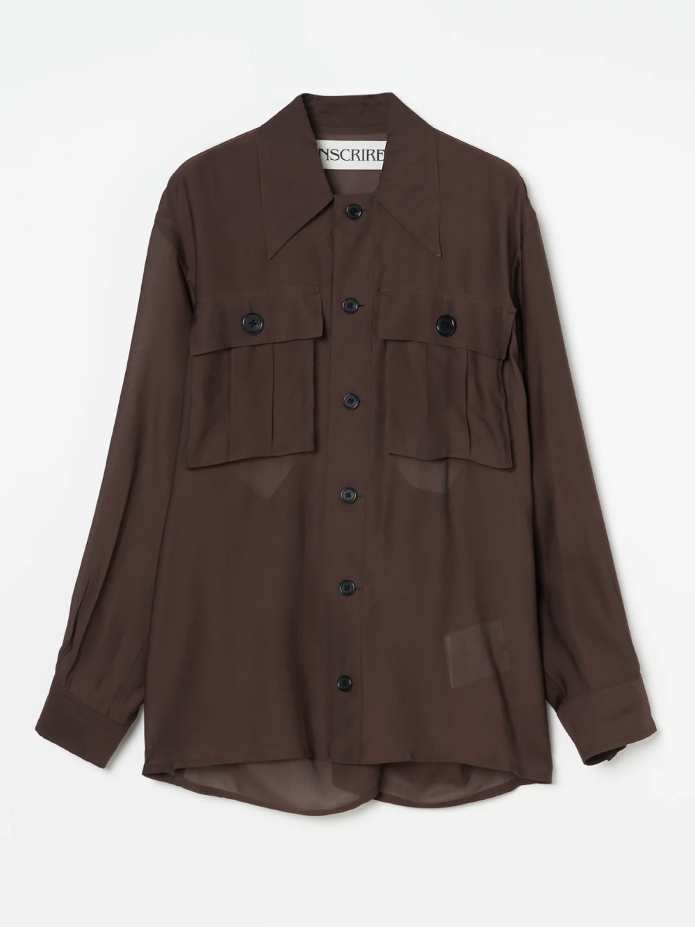 【SALE】INSCRIRE(アンスクリア) Sheer Satin Millitary Jacket