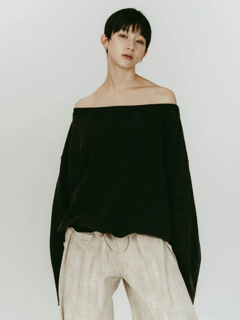 トップス Knuth Marf off shoulder vintage sweat Knuth Marf(クヌースマーフ) off shoulder vintage sweat - COLDBECK