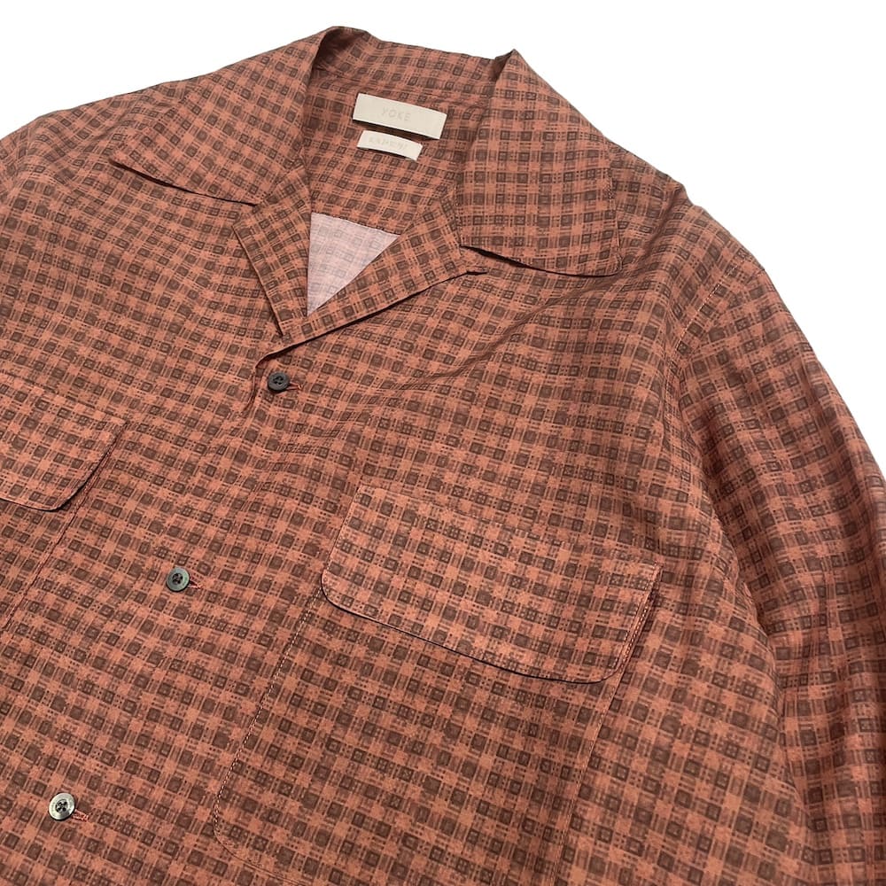 YOKE(ヨーク) PIXEL LOW PLAID OPEN COLLAR SHIRT - COLDBECK