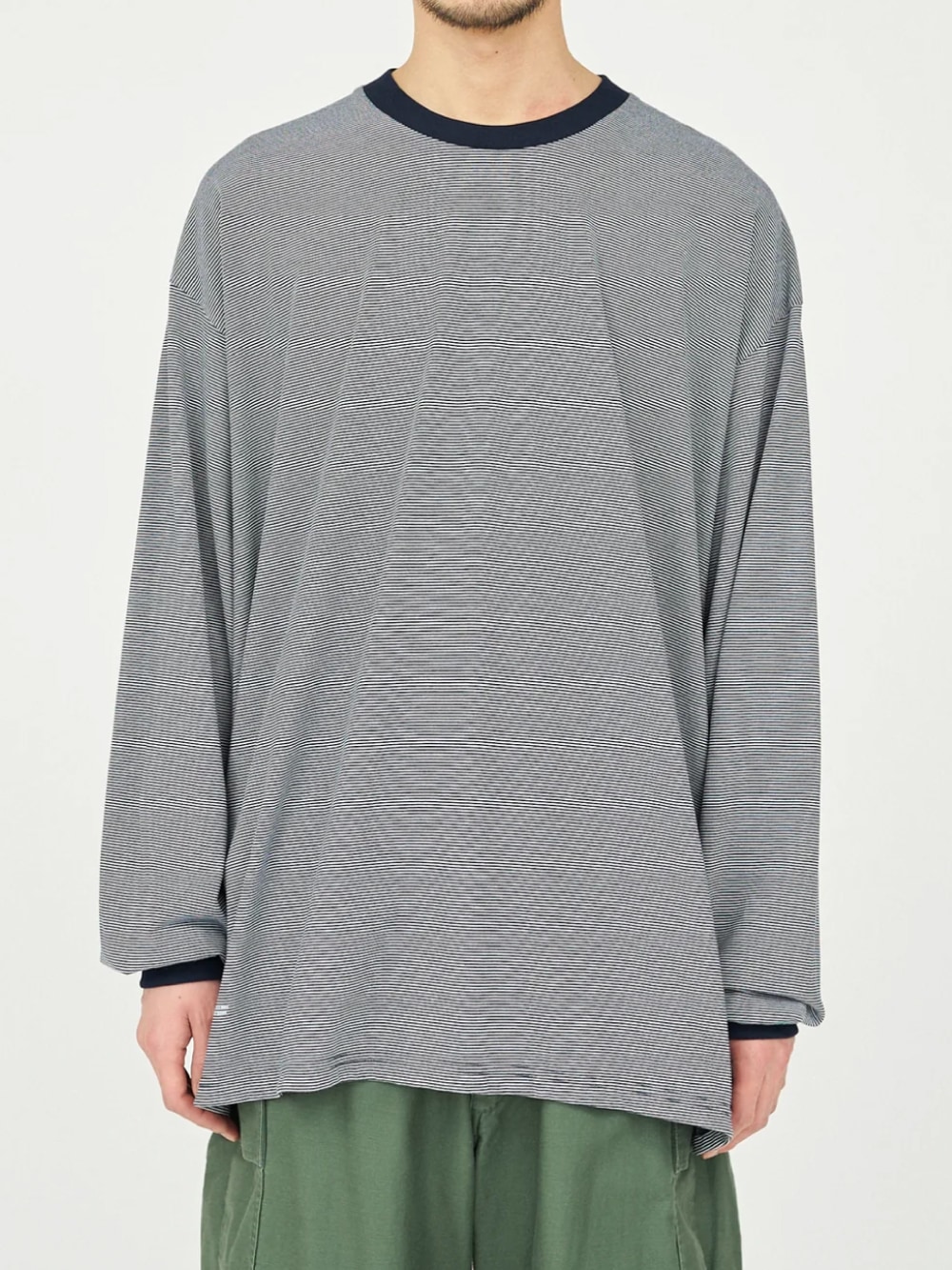 トップス 25S/S Fresh Service MICRO BORDER L/S TEE FreshService(フレッシュサービス) MICRO BORDER L/S TEE