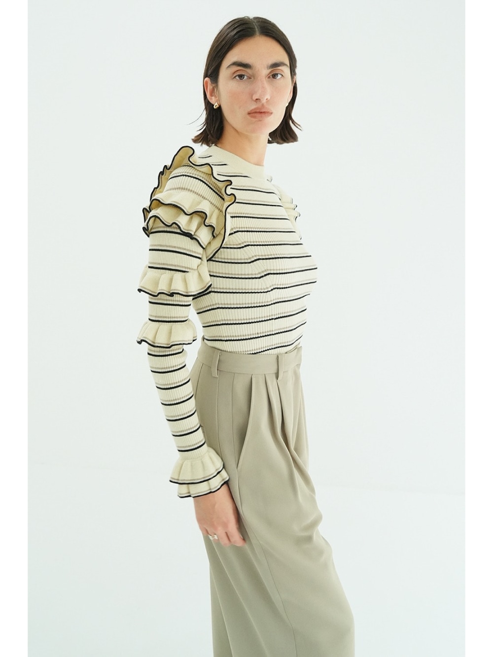 CLANE(クラネ) FRILL SLEEVE KNIT TOPS - COLDBECK ONLINE（コール