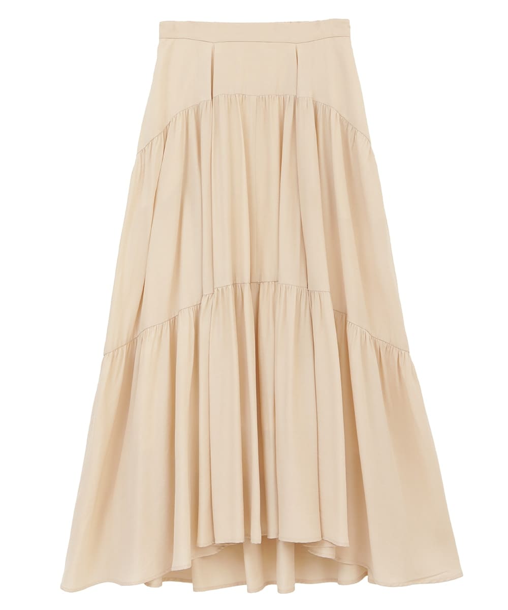 【SALE】CLANE(クラネ) CURVE LINE TIERED SKIRT