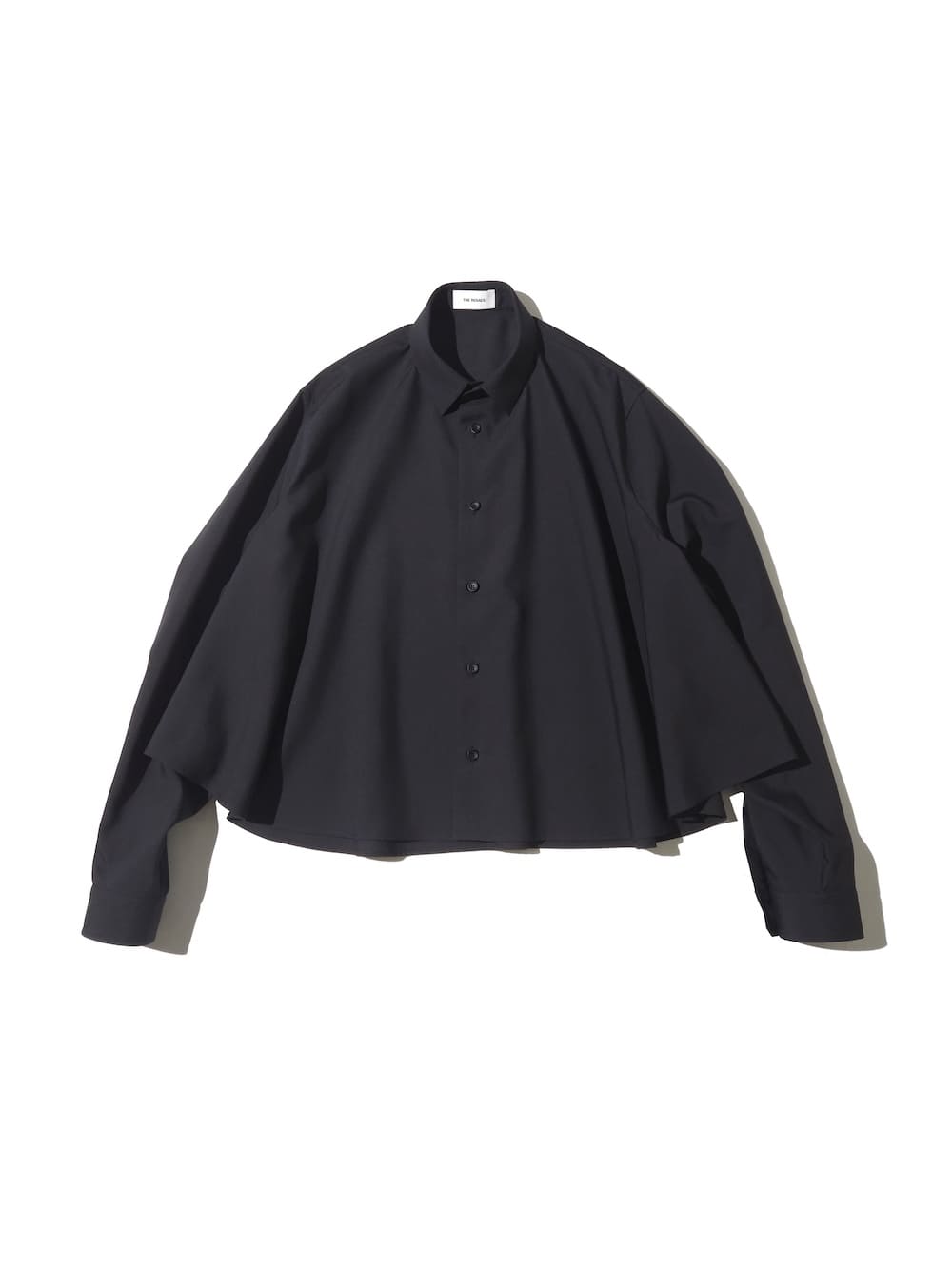THE RERACS / ザリラクス | 2021AW | REGULAR COLLAR A-LINE SHIRT 星柄 レギュラーカラー Aライン ロングシャツ | 36 | ブラック | レディース THE RERACS / ザリラクス | 2021AW | REGULAR COLLAR A-LINE SHIRT 星