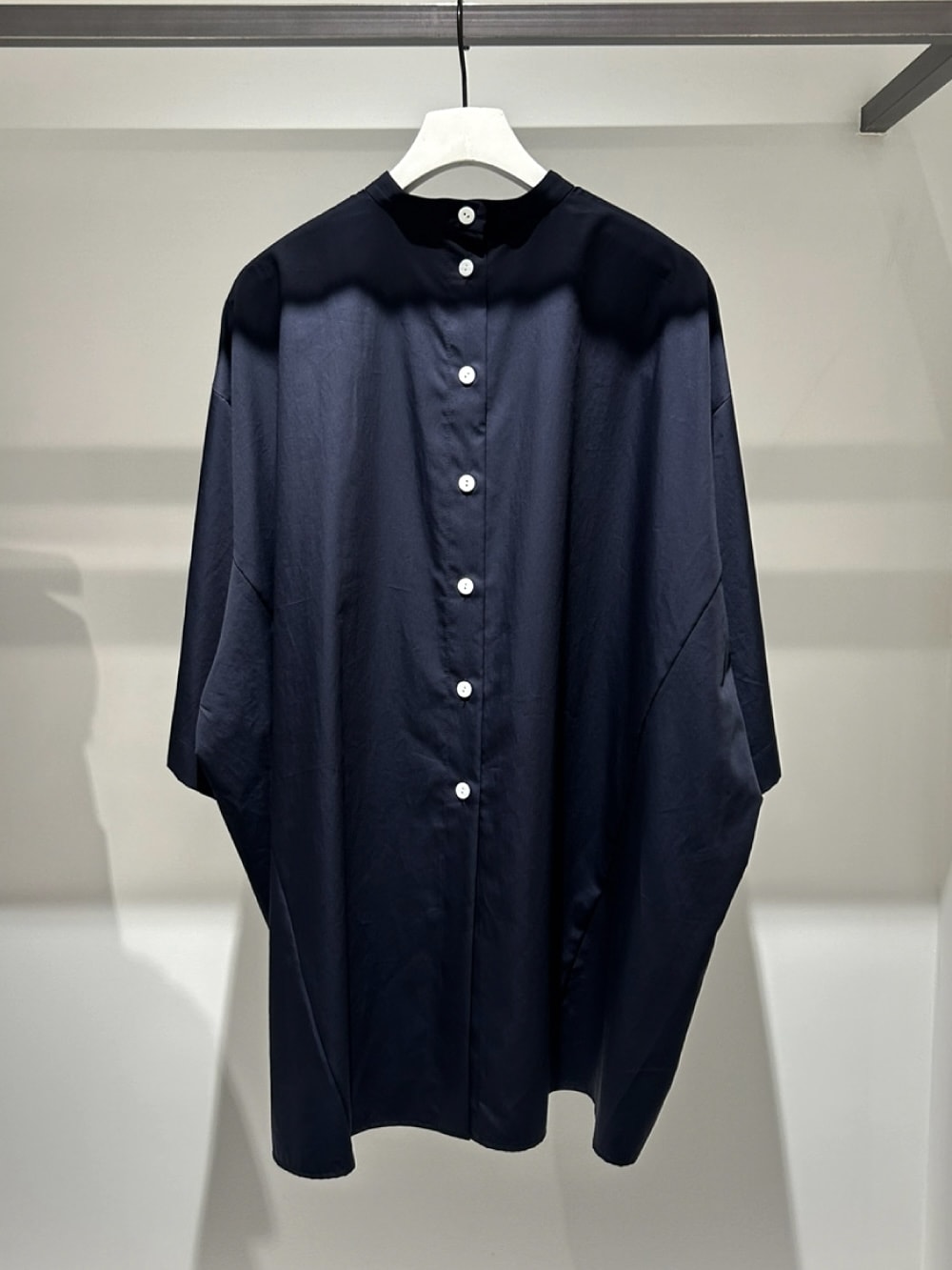 enfold ヘキサゴンシャツ 38 ブルー ENFOLD(エンフォルド) SOLID HEXAGON BLOUSE - COLDBECK ONLINE