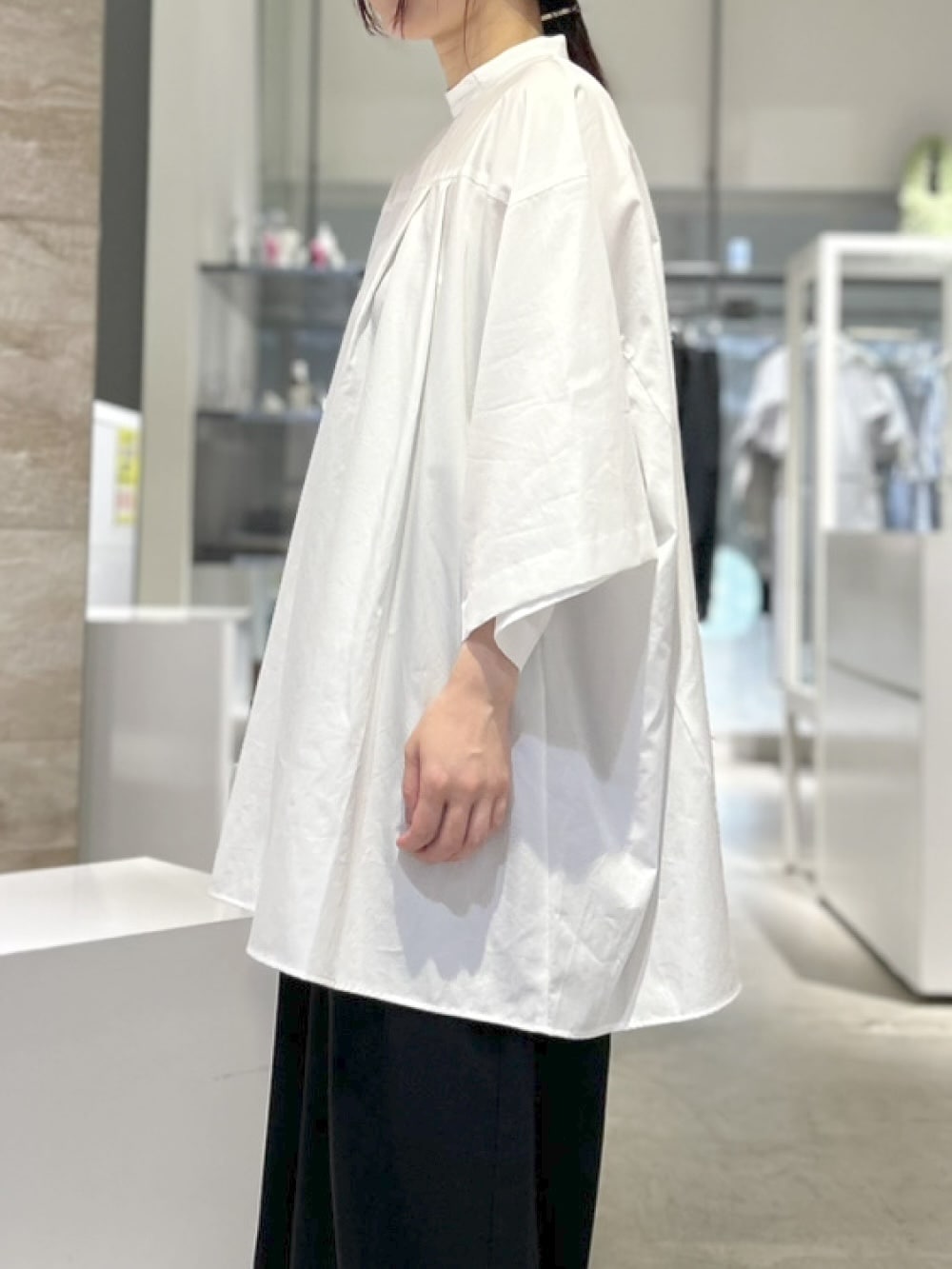 ENFOLD(エンフォルド) SOLID HEXAGON BLOUSE