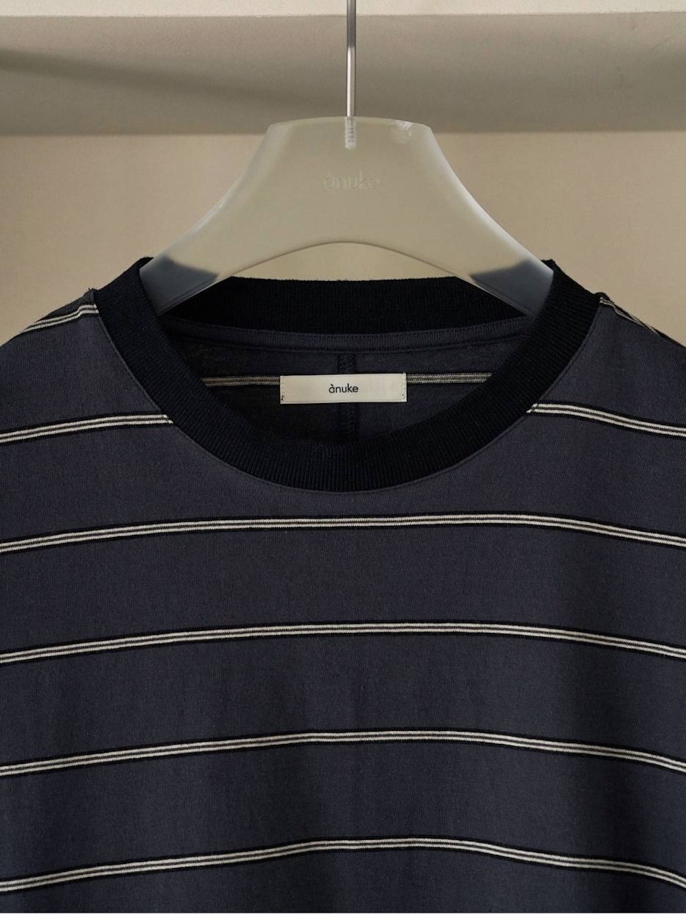anuke(アンヌーク) Border Loose Long T-shirts