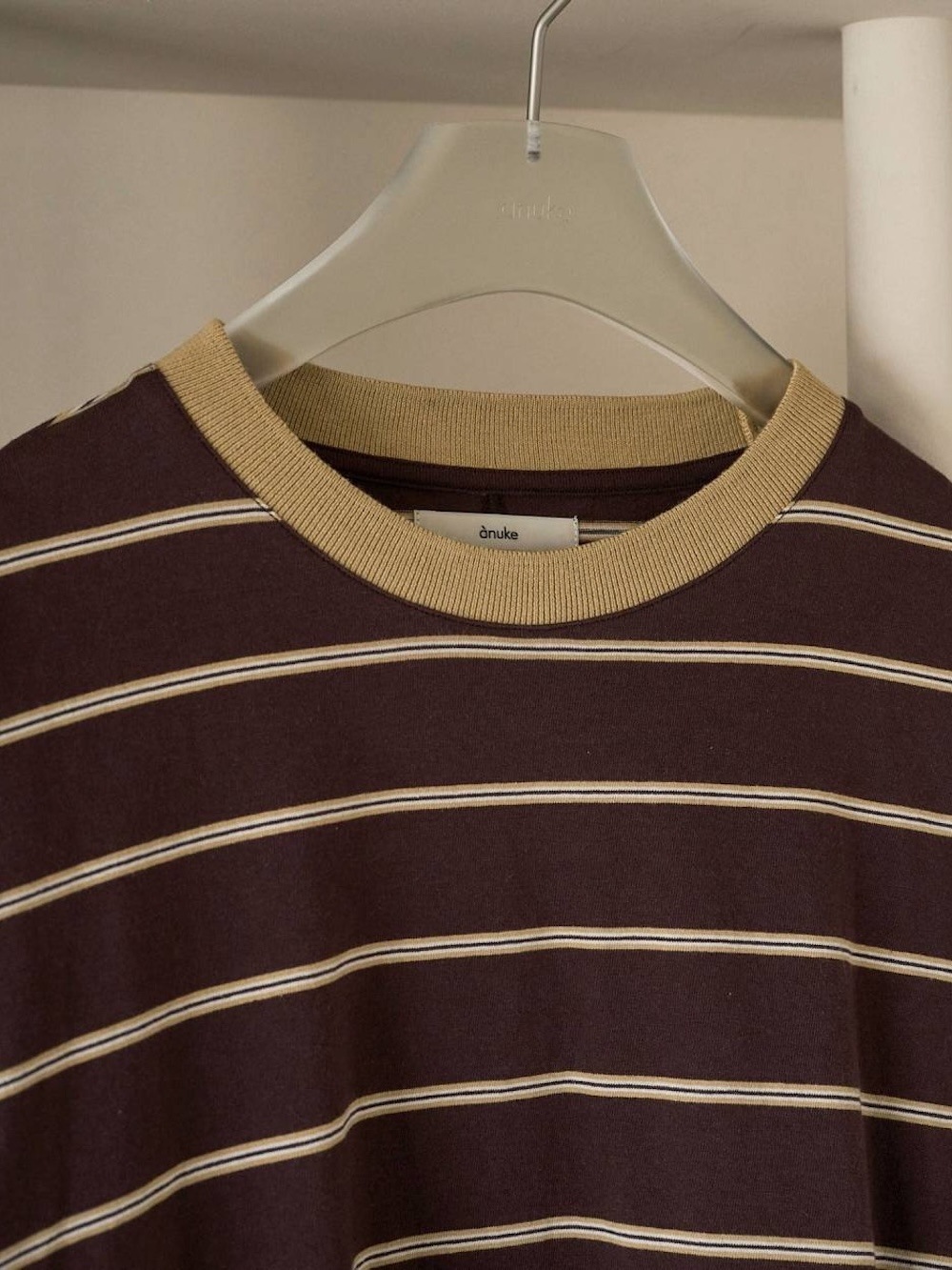 anuke(アンヌーク) Border Loose Long T-shirts