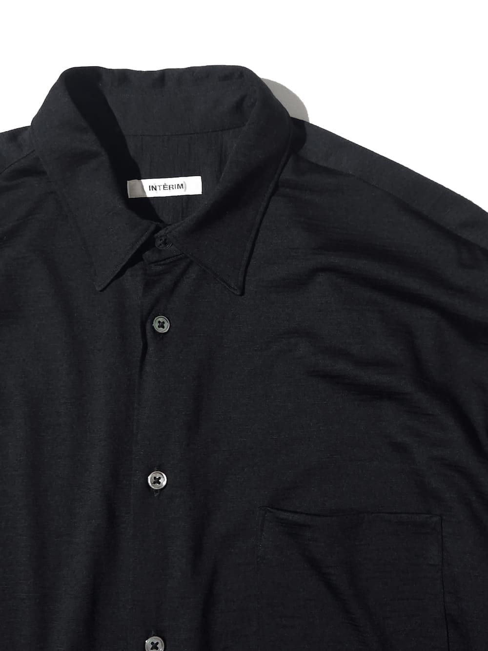【SALE】INTERIM(インテリム) EXTRA FINE MERINO WOOL JERSEY L/S REGULAR COLLAR SHIRT