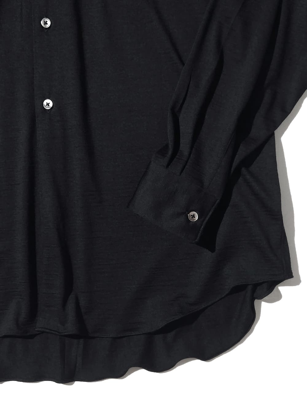 【SALE】INTERIM(インテリム) EXTRA FINE MERINO WOOL JERSEY L/S REGULAR COLLAR SHIRT