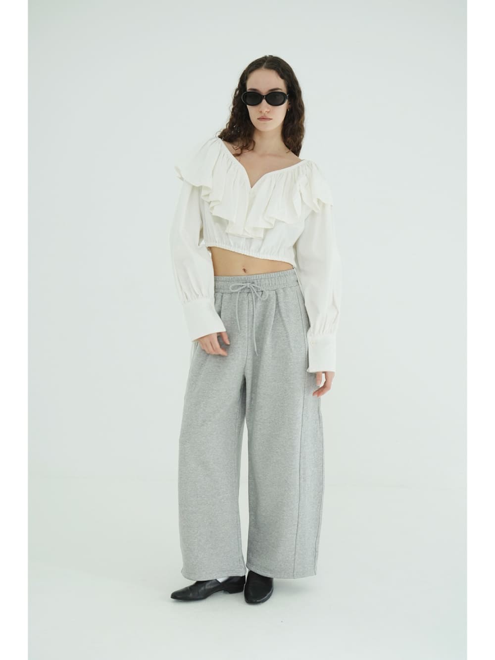 【SALE】CLANE(クラネ) FRILL COLLAR SHORT BLOUSE