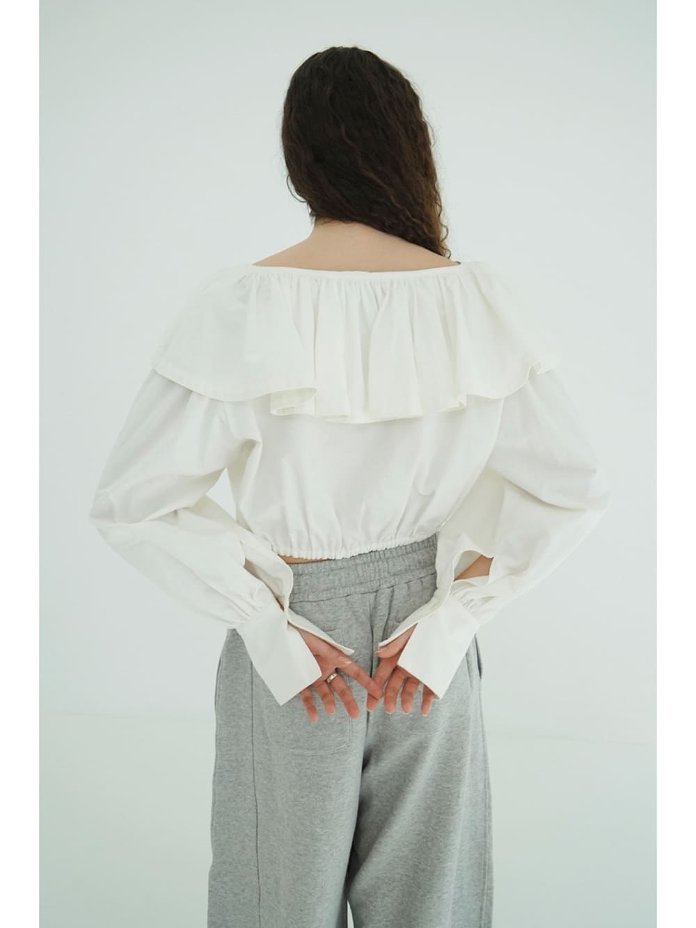 【SALE】CLANE(クラネ) FRILL COLLAR SHORT BLOUSE