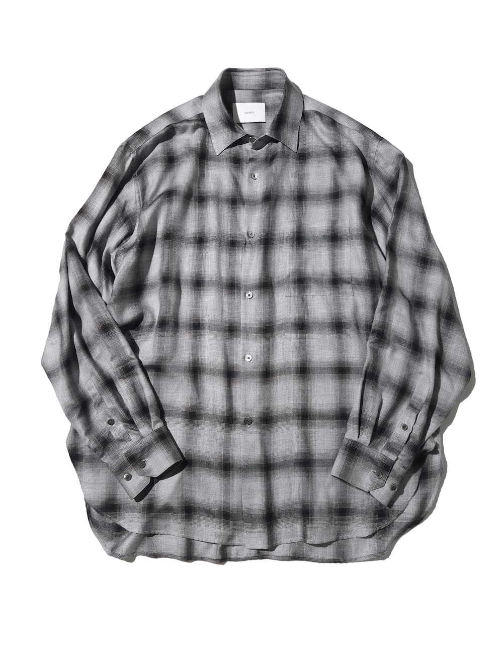 ssstein(シュタイン) RAYON/LYOCELL CHECK OVERSIZED DOWN PAT SHIRT