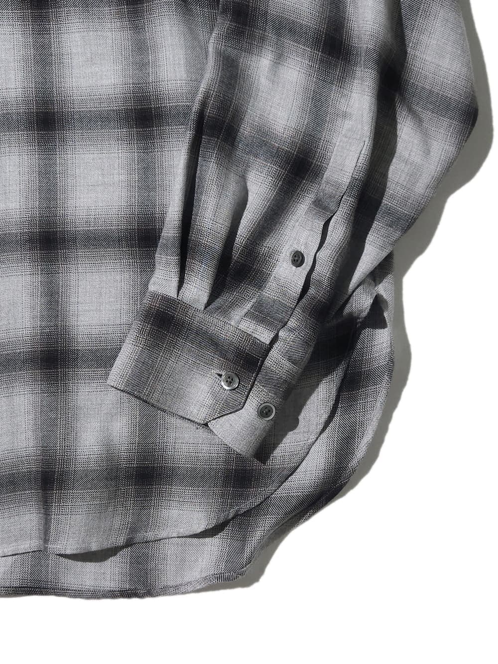 ssstein(シュタイン) RAYON/LYOCELL CHECK OVERSIZED DOWN PAT SHIRT