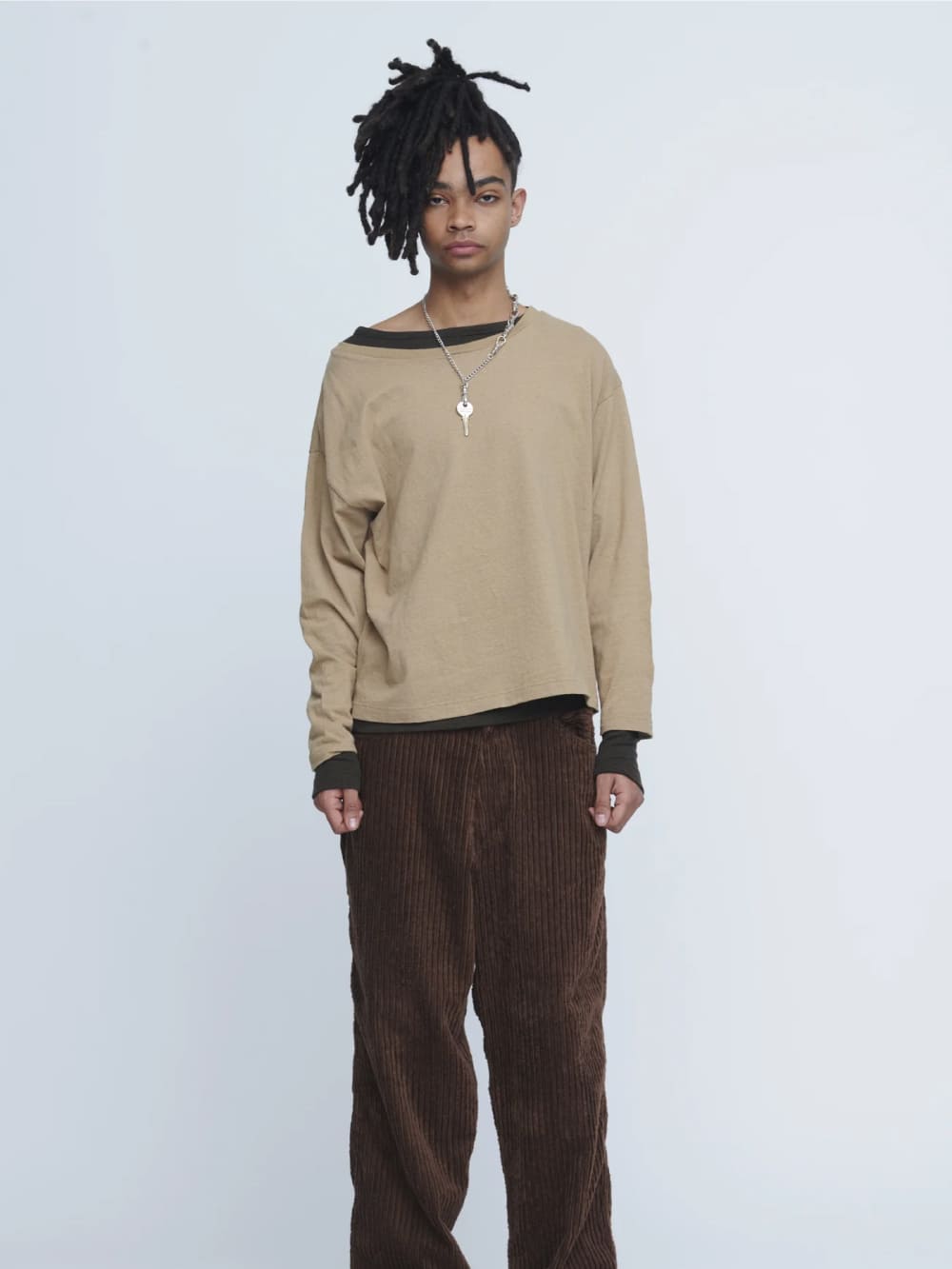 【SALE】INSCRIRE(アンスクリア) Plating Rib Layered Tee