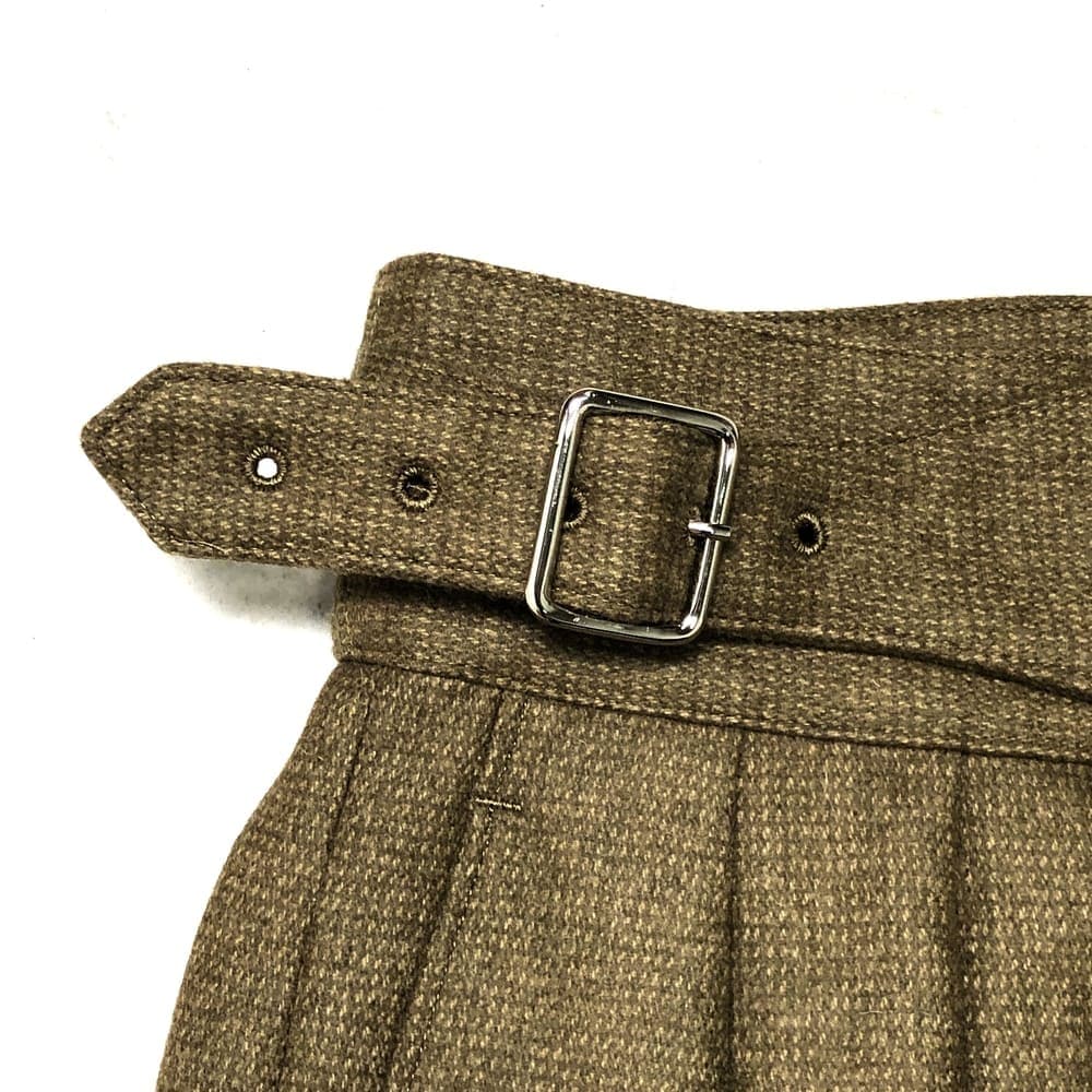 ザリラクス　2024SS　グルカスカート　ウール　2タック　ベージュ　38 THE PENCIL GURKHA SKIRT (Top Gray Top Gray) THE RERACS