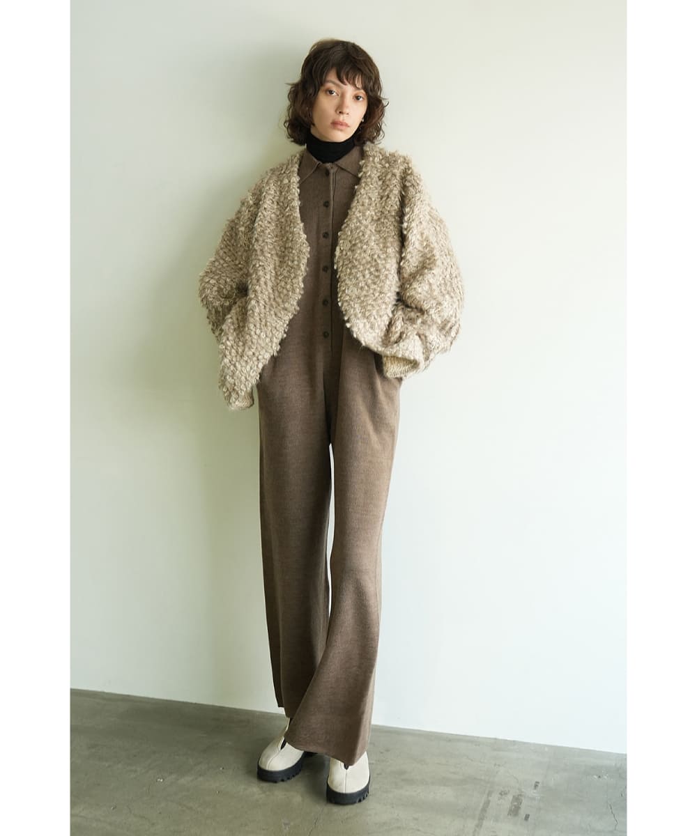 CLANE() MIX LOOP MOHAIR KNIT CARDIGAN