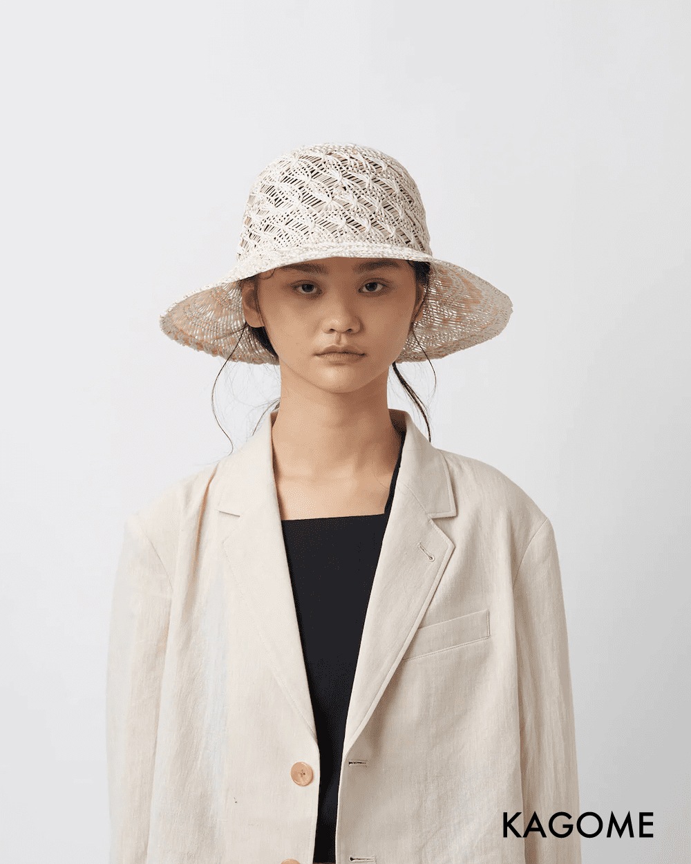 美品 La Maison de Lyllis BAKU AMISCHE 麦藁帽子 La Maison de Lyllis