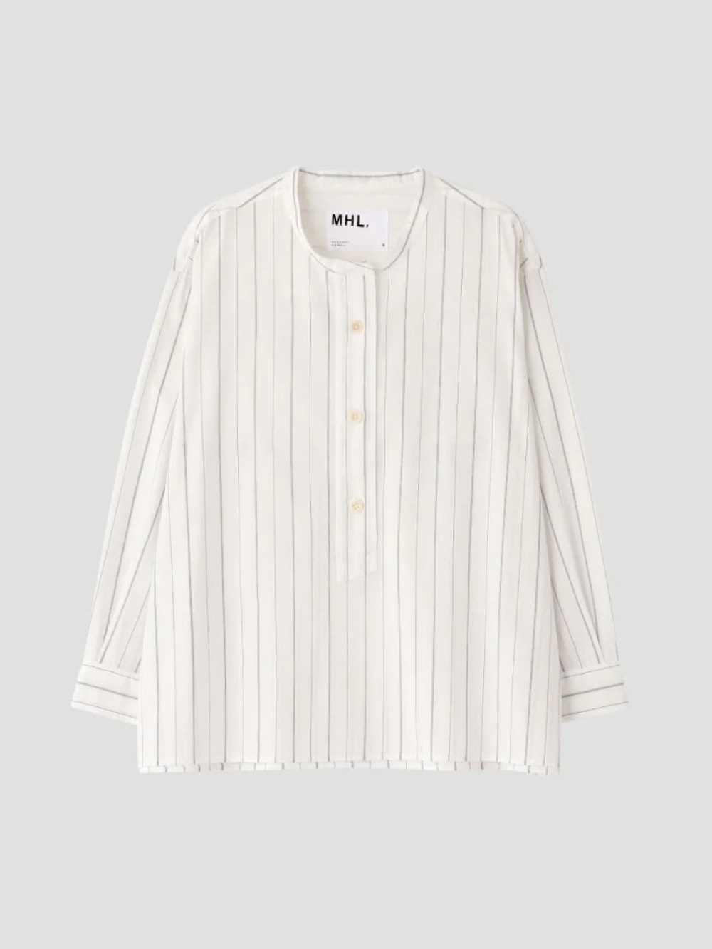 トップス MHL. GRAPHIC COTTON STRIPE SHIRT Msize GRAPHIC COTTON STRIPE | MHL.（エムエイチエル） ｜【公式
