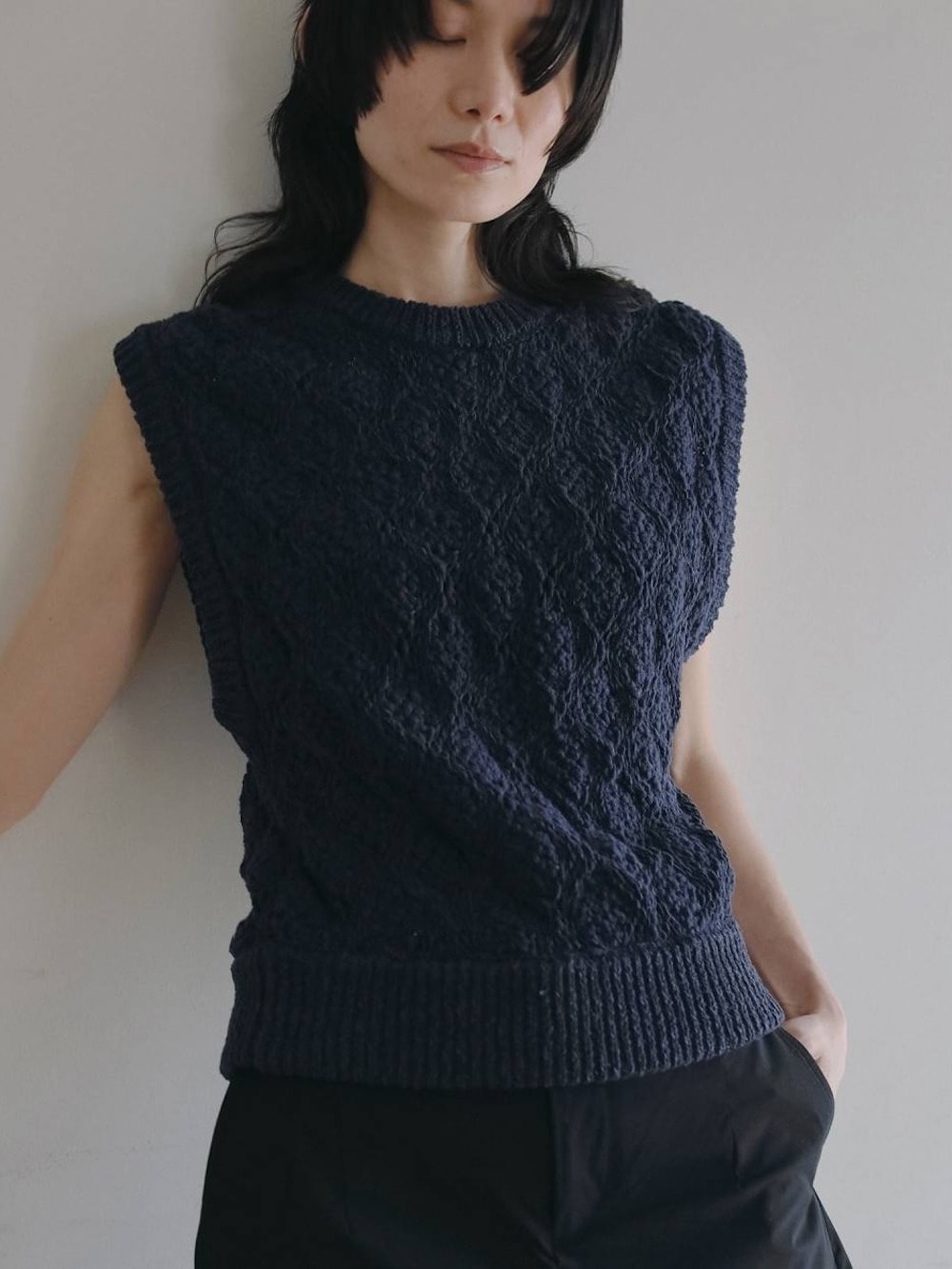 anuke(アンヌーク) Slub Pattern Vest