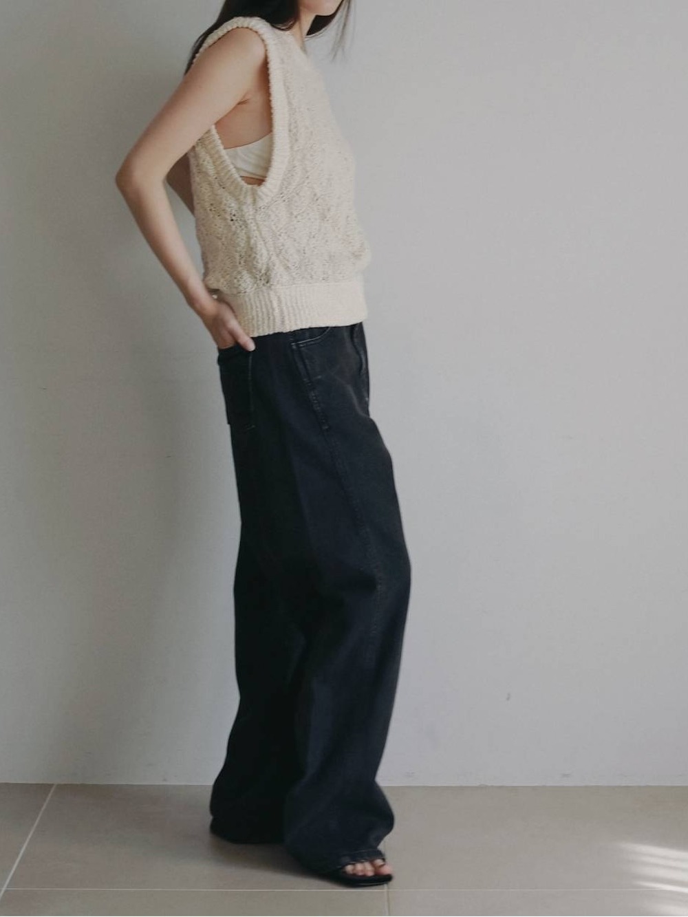 anuke(アンヌーク) Slub Pattern Vest