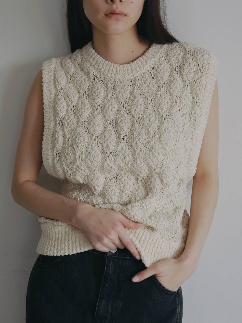 anuke(アンヌーク) Slub Pattern Vest